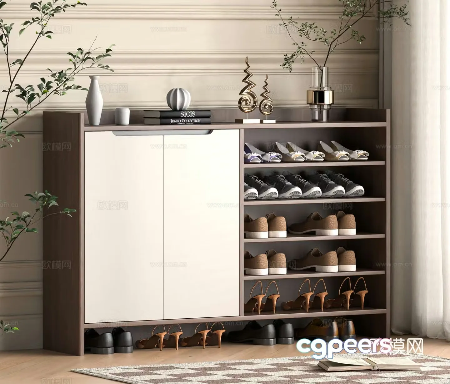Modern shoe cabinet 3d model
