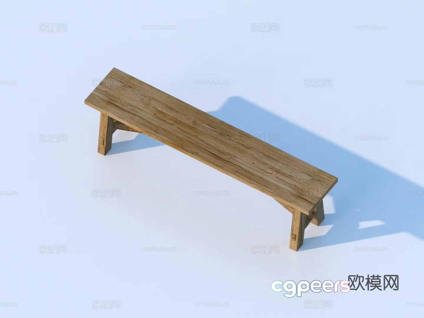Bench bench stool solid wood stool 3d model