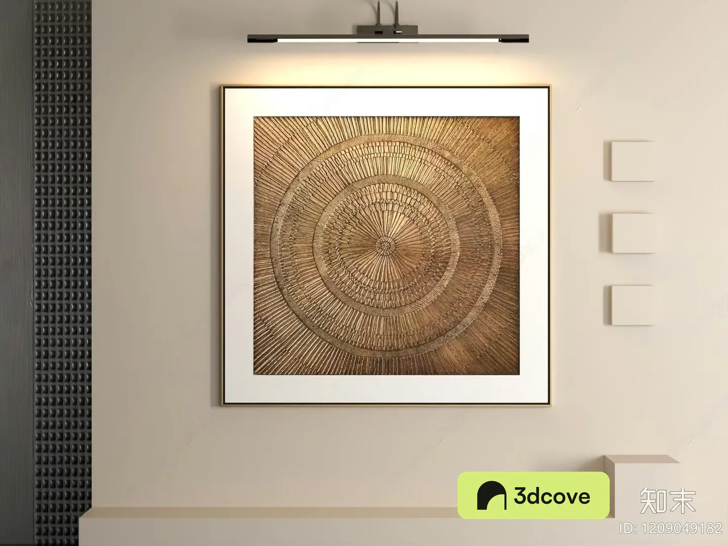 A Framed Picture With A Circular Design