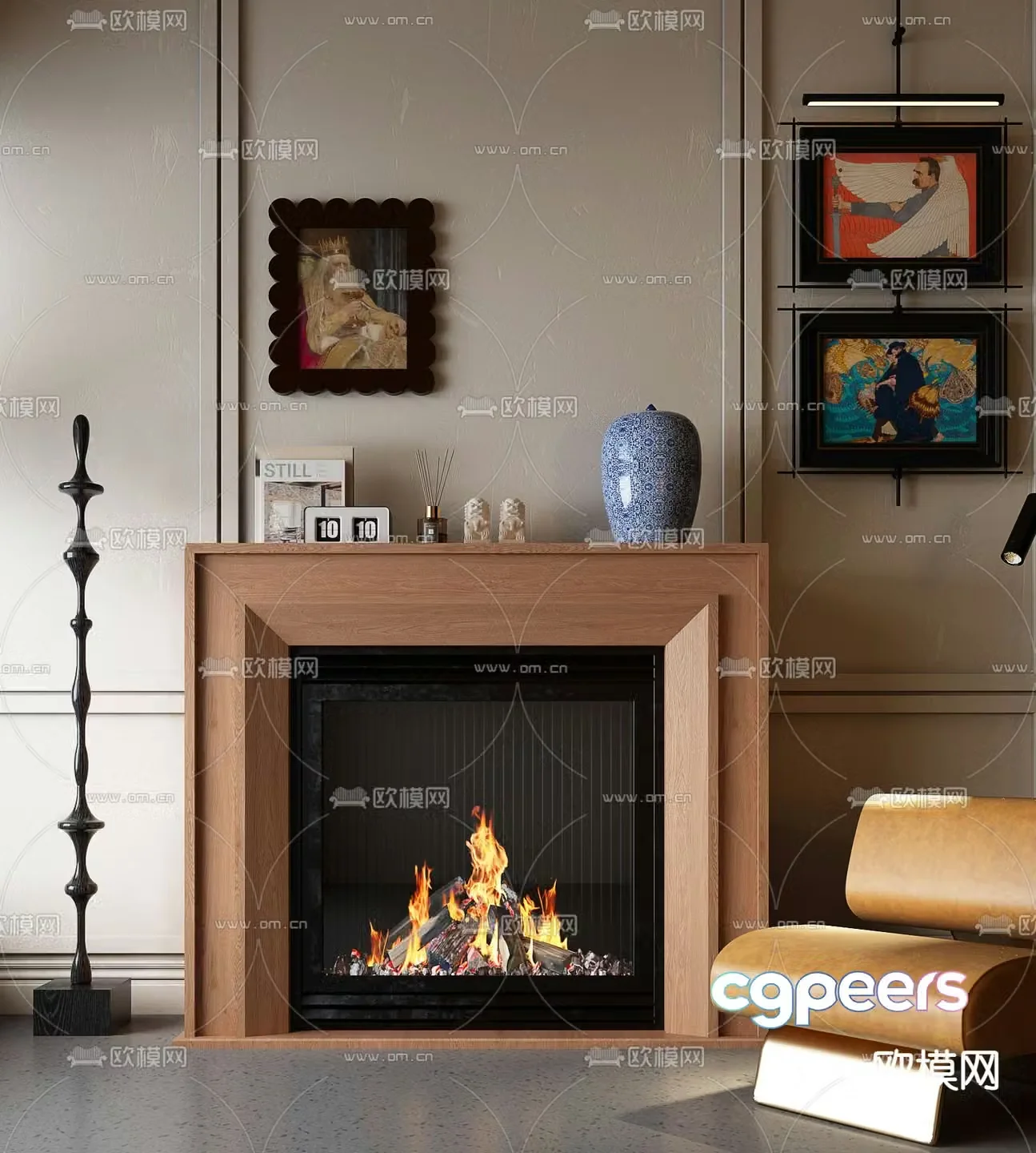 French fireplace 3d model