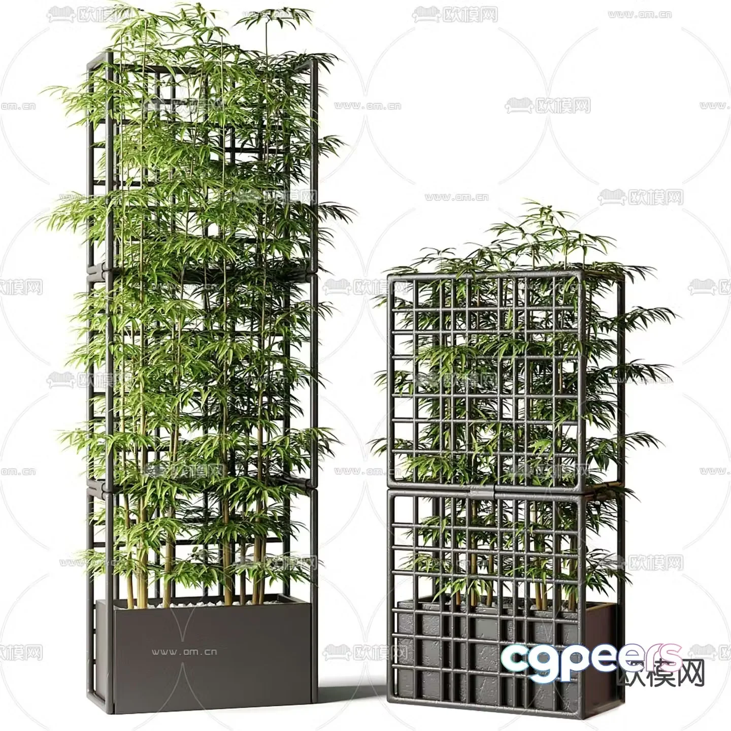 Bamboo partition net flower tank 3D model