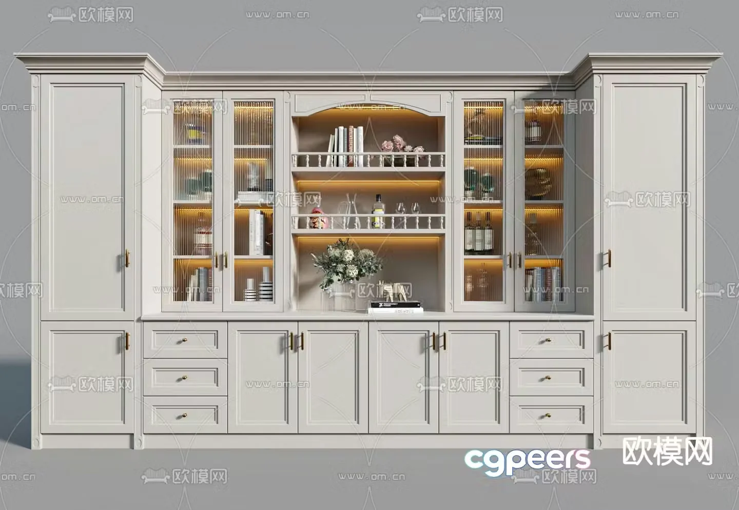 European wine cabinet sideboard 3D model