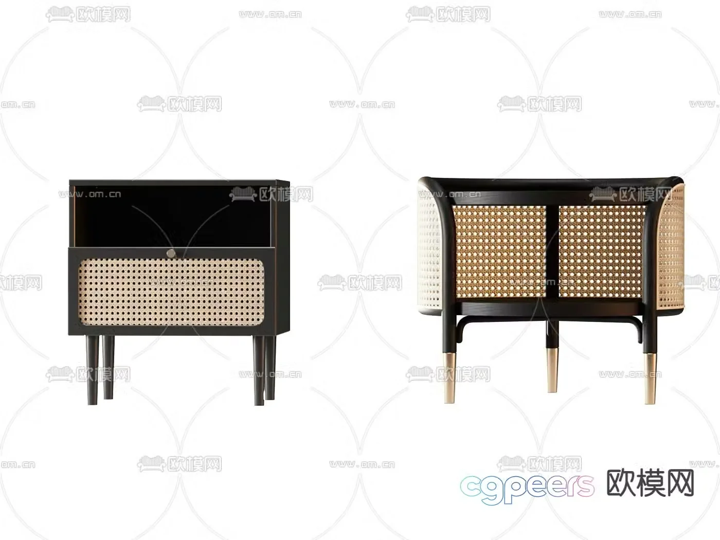 Medieval style bedside table 3d model
