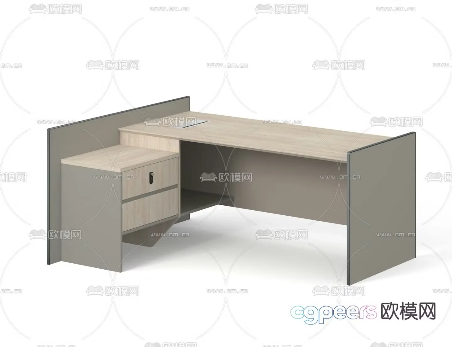 desk employee desk computer desk 3d model