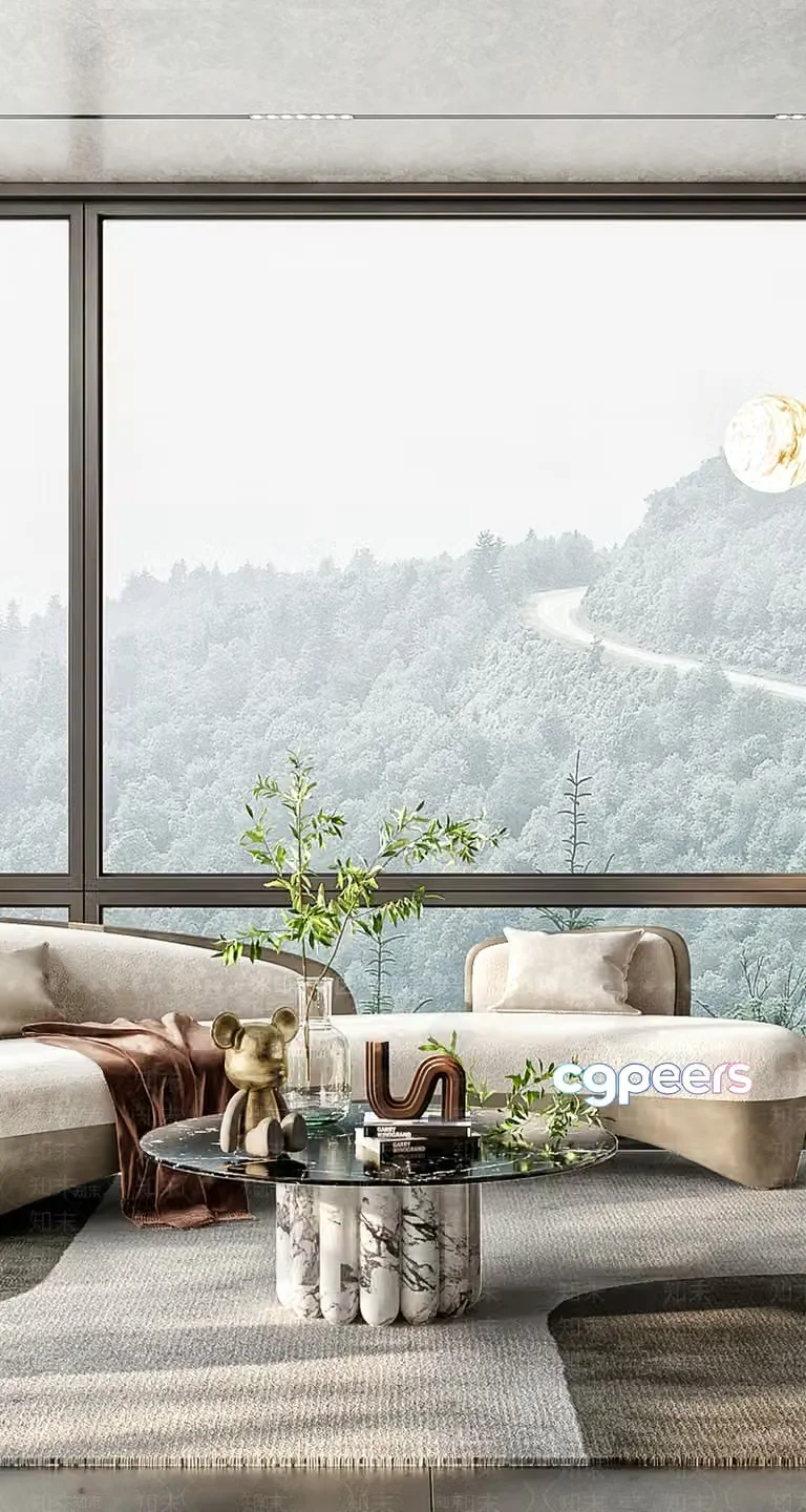 Modern Living Room 3D Model – 2551 – VRAY Render