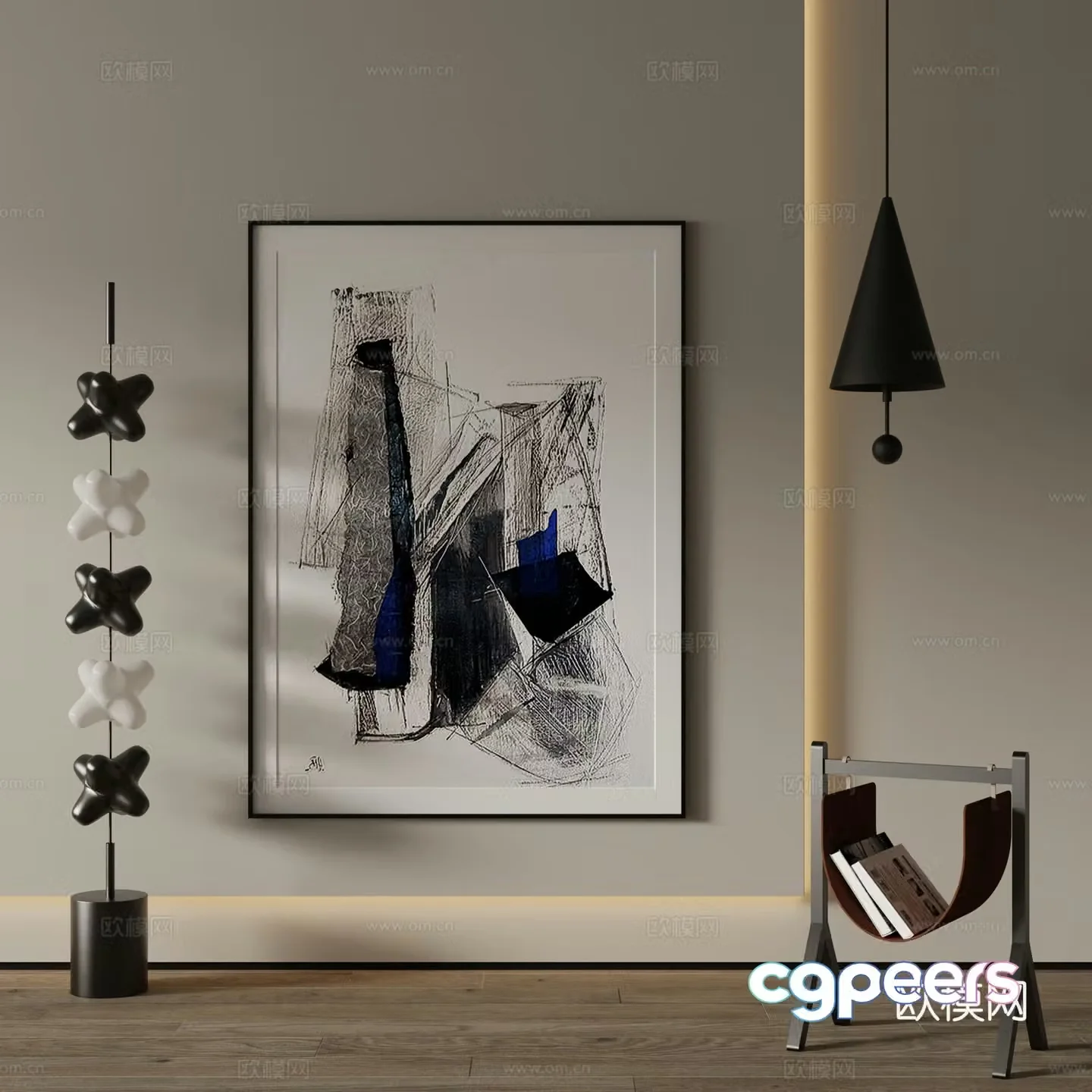 Modern Art Painting Decorative Painting 3D Model