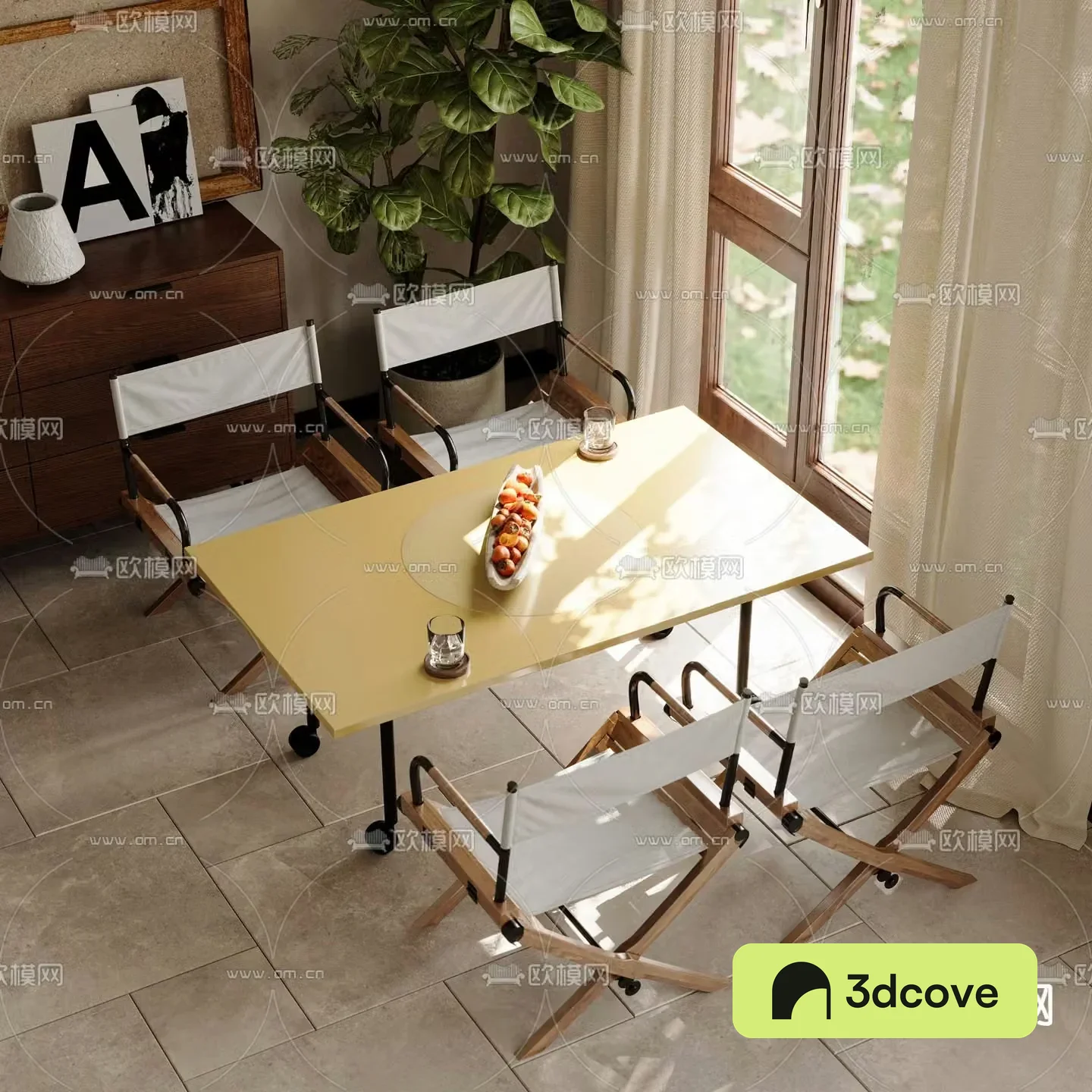 Camping leisure table and chairs movable table