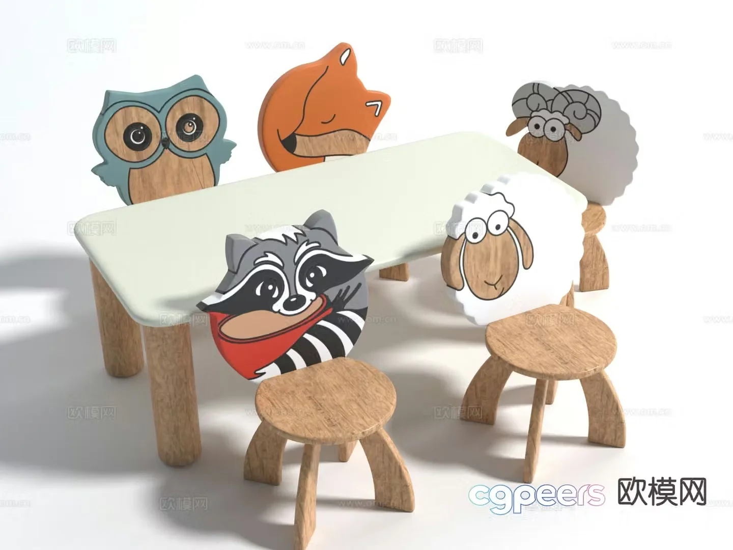 Children’s tables and chairs game tables and chairs 3d model