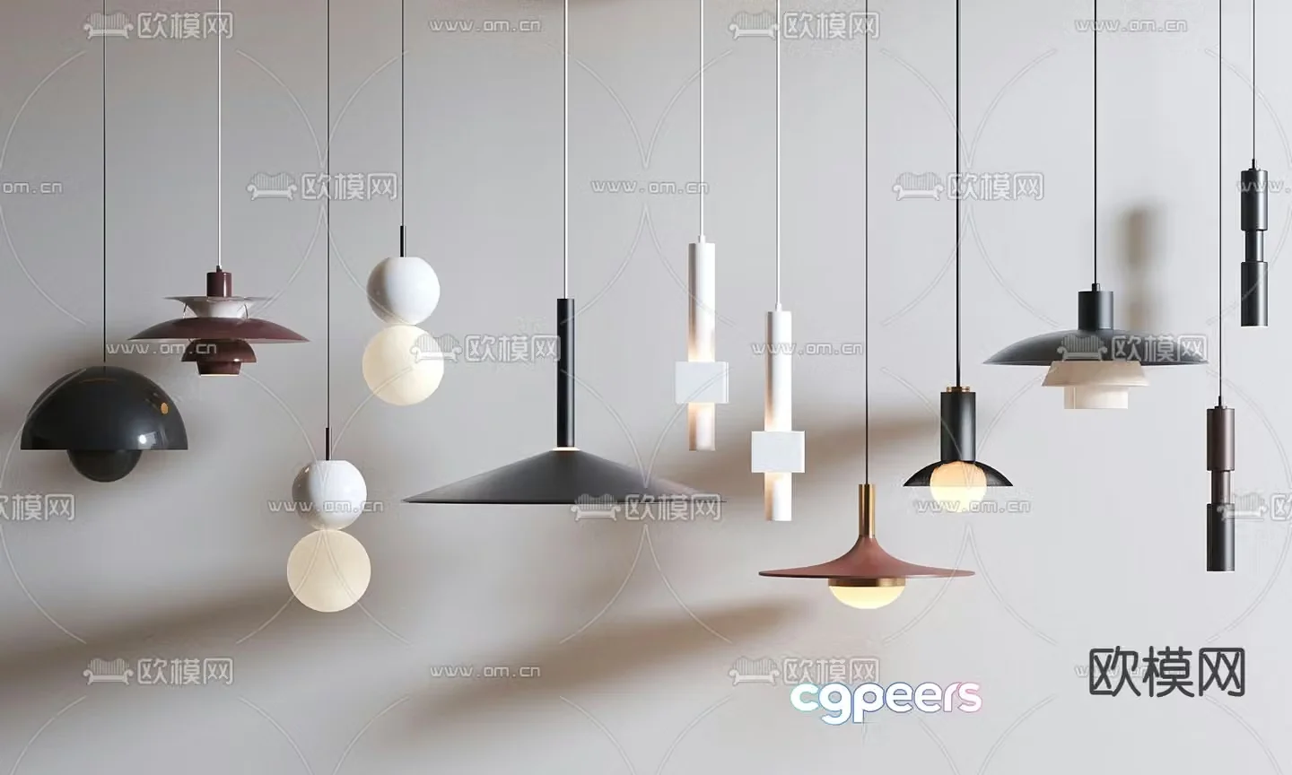Modern chandelier bedside chandelier metal chandelier 3d model
