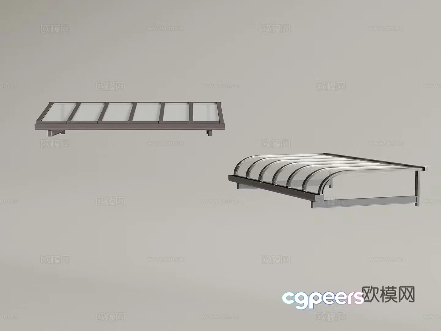 Modern glass canopy sunshade rain 3D model