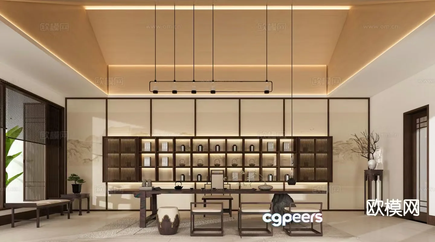 New Chinese tea room 3d model