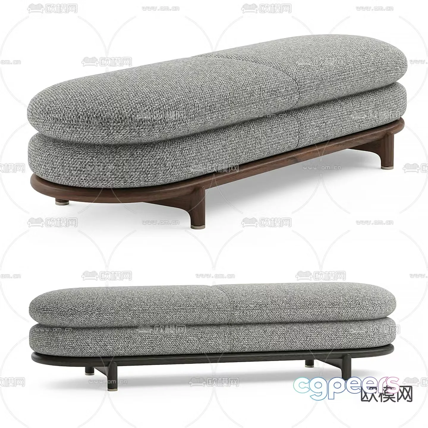 Modern bed stool 3d model