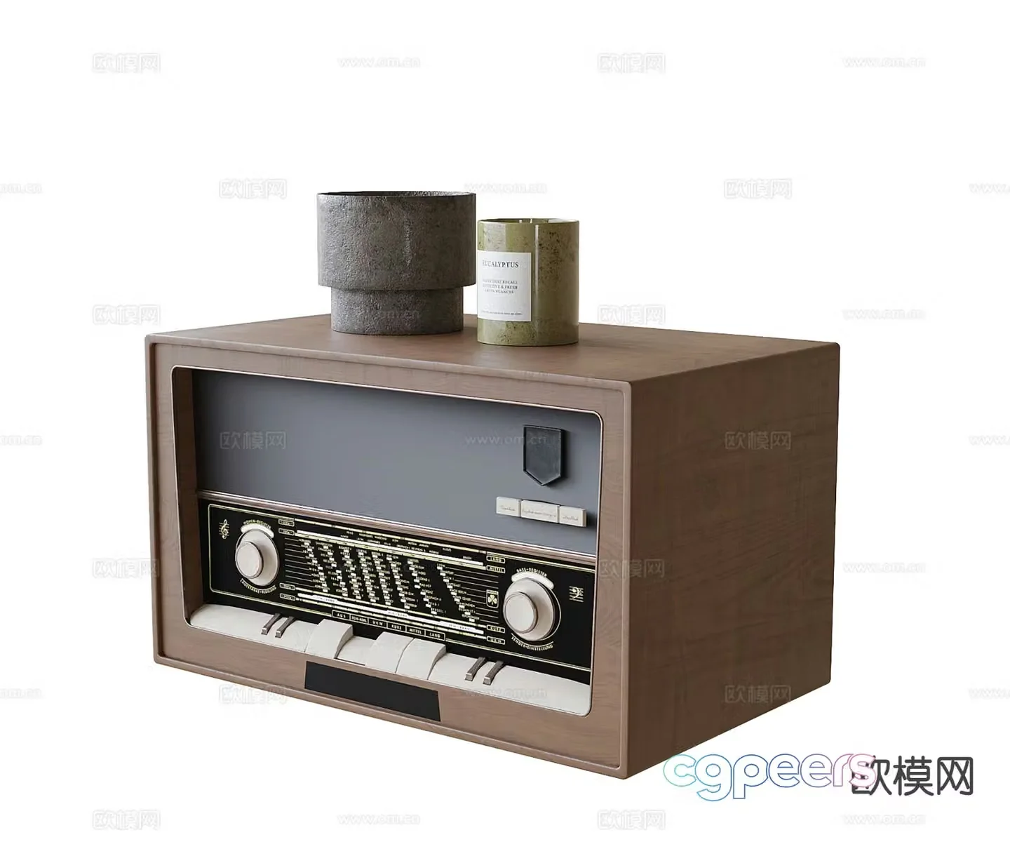 Medieval style bedside table retro bedside table 3d model