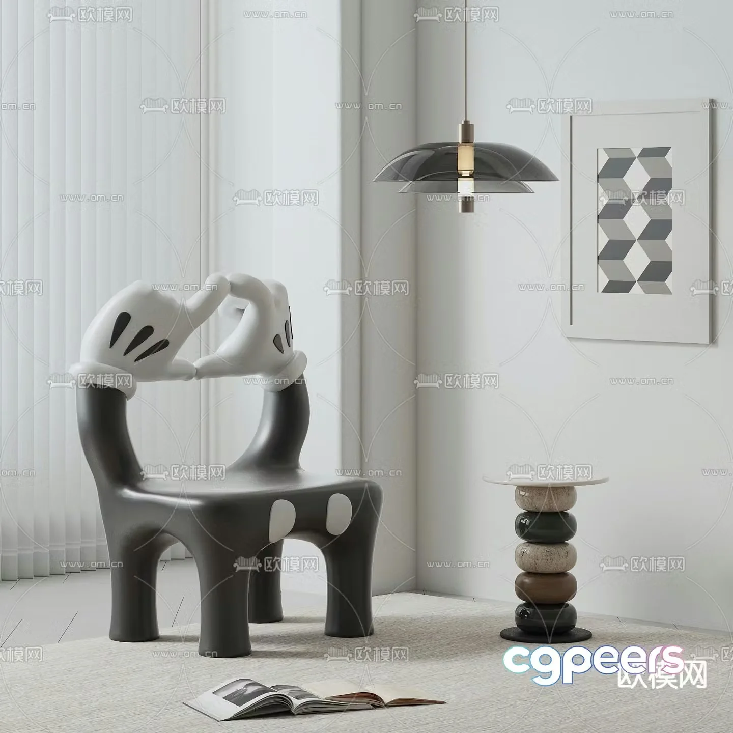 Children’s chair leisure chair Mickey chair 3d model