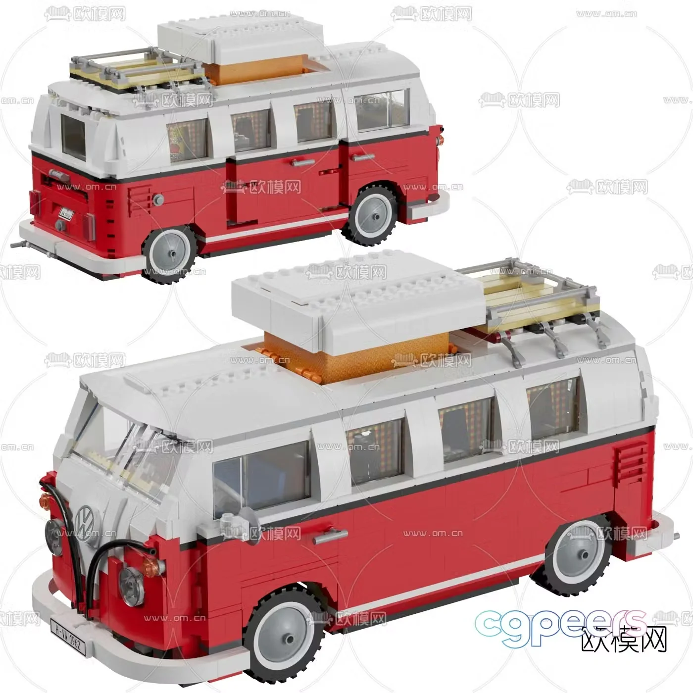 Modern Volkswagen camper toy 3d model