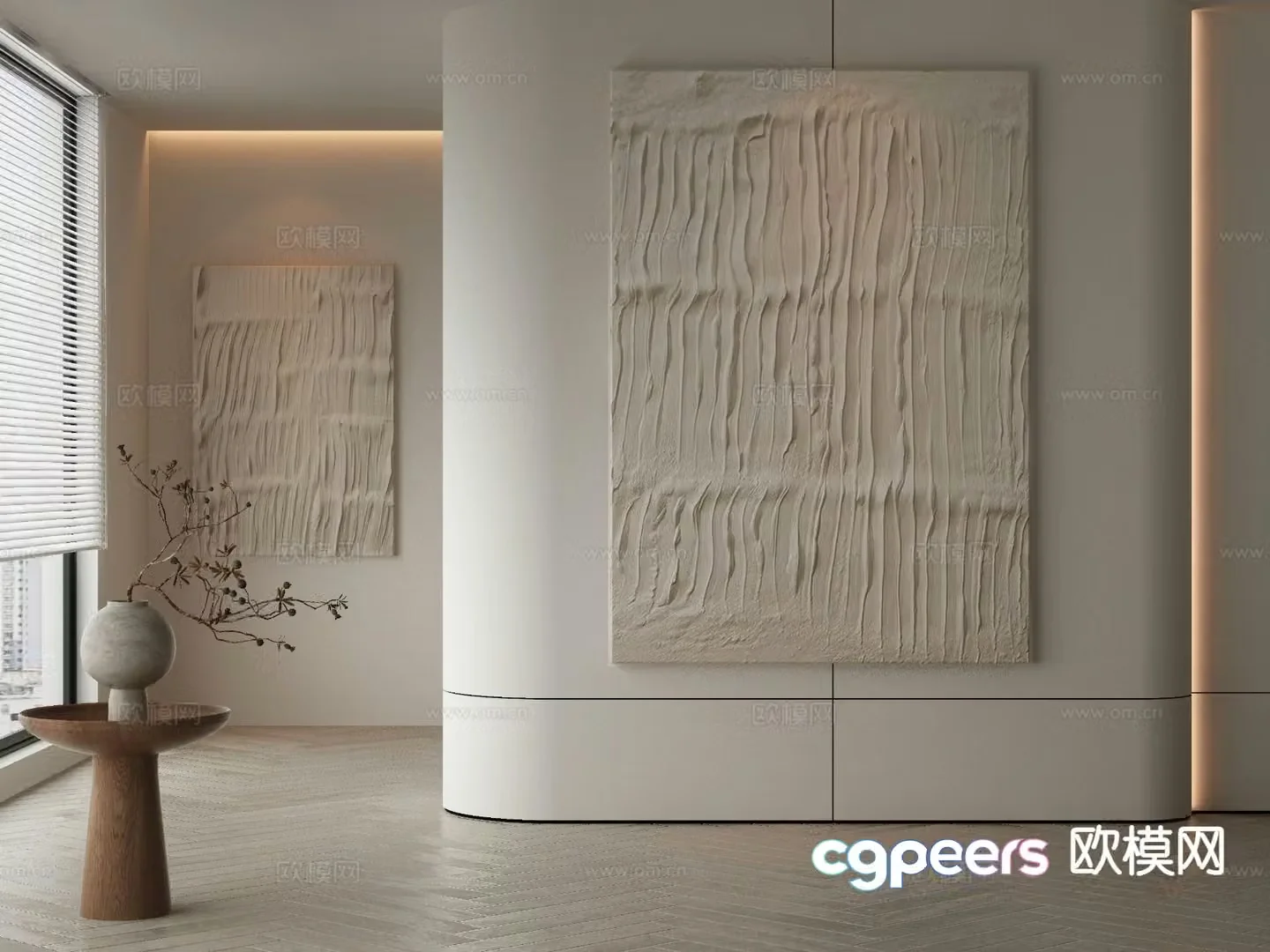 Wabi-sabi art painting texture painting decorative painting 3d model