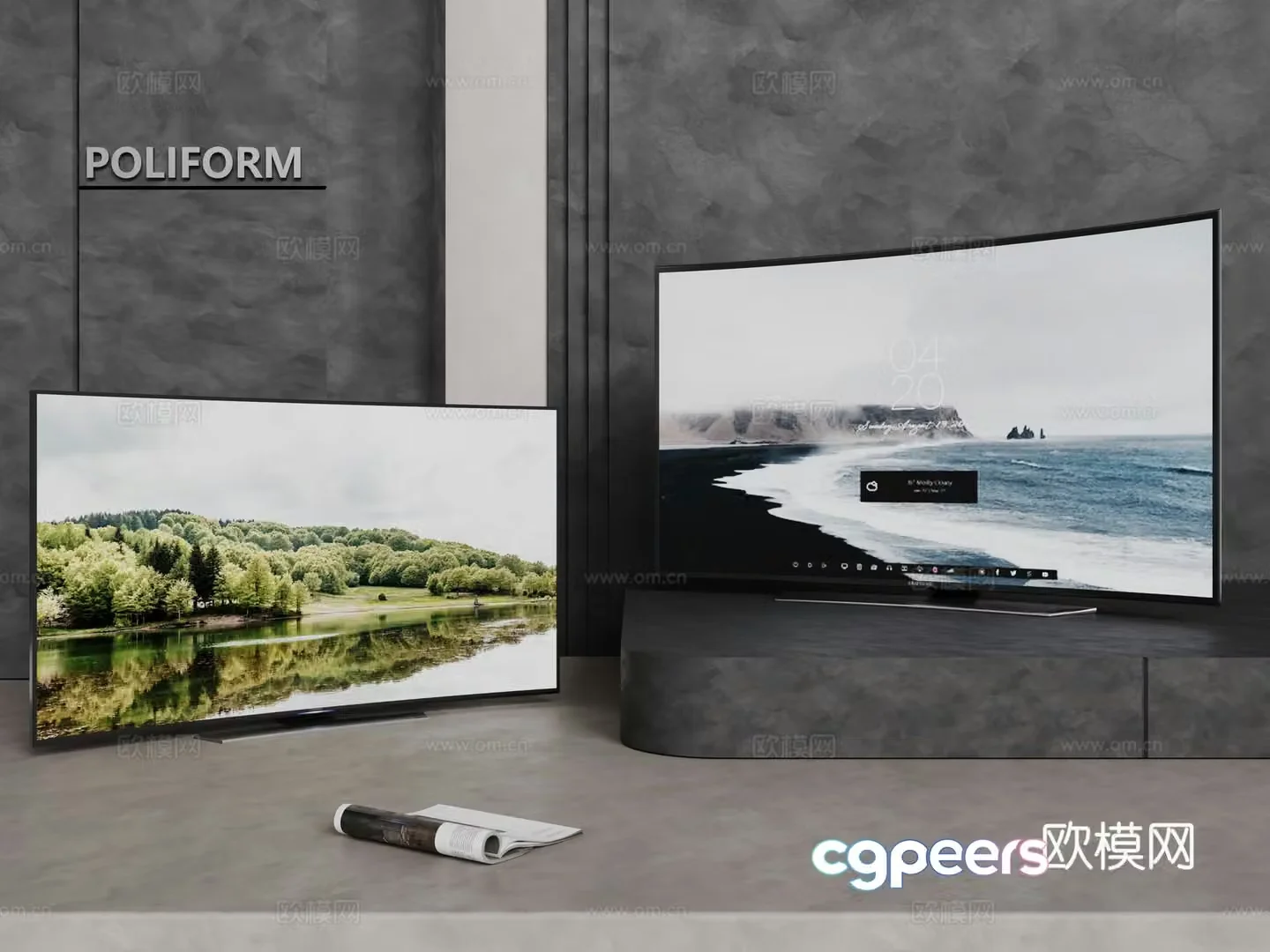 Modern LCD TV Stand TV Mobile TV Wall-mounted TV Floor-standing TV 3D Model