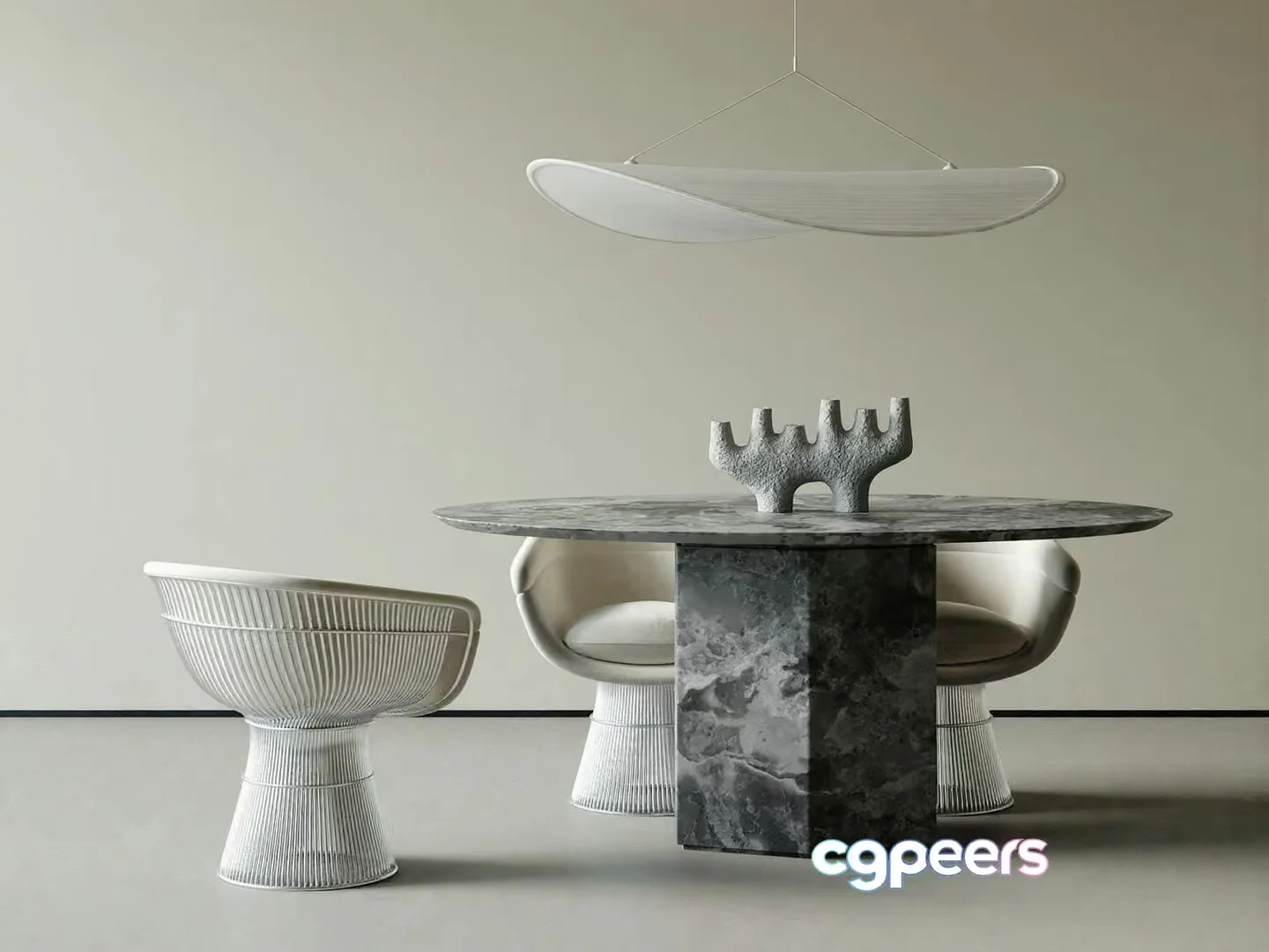 Modern Minimalist Dining Room 3D Model – 11305 – CORONA Render