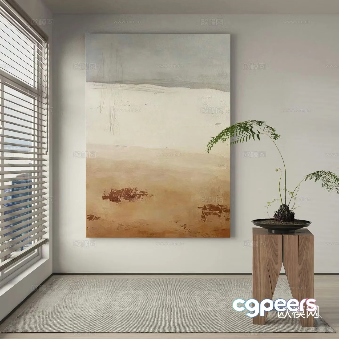 Modern texture painting decorative painting 3d model