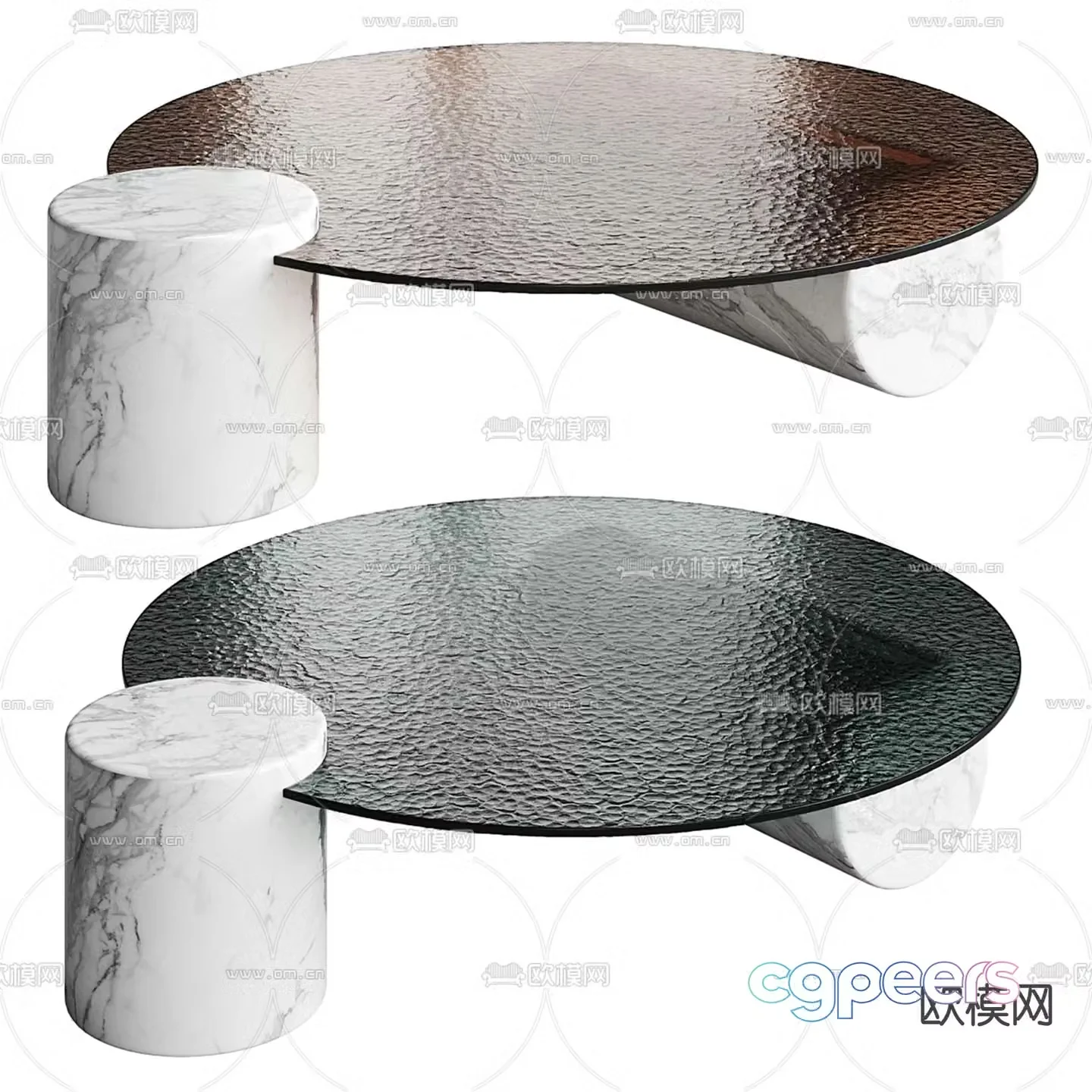 Cornerdesign water ripple coffee table round coffee table 3d model