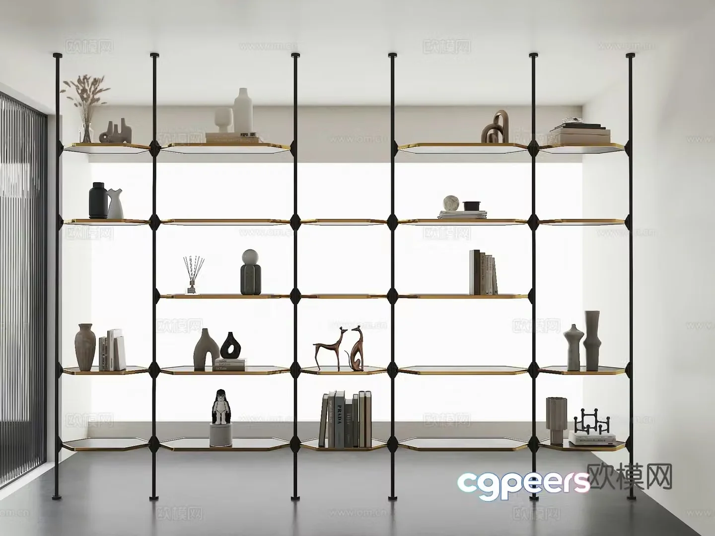 Modern bookshelf Stainless steel storage rack Minimalist stainless steel storage rack Stainless steel rack Book Metal solid 3D model