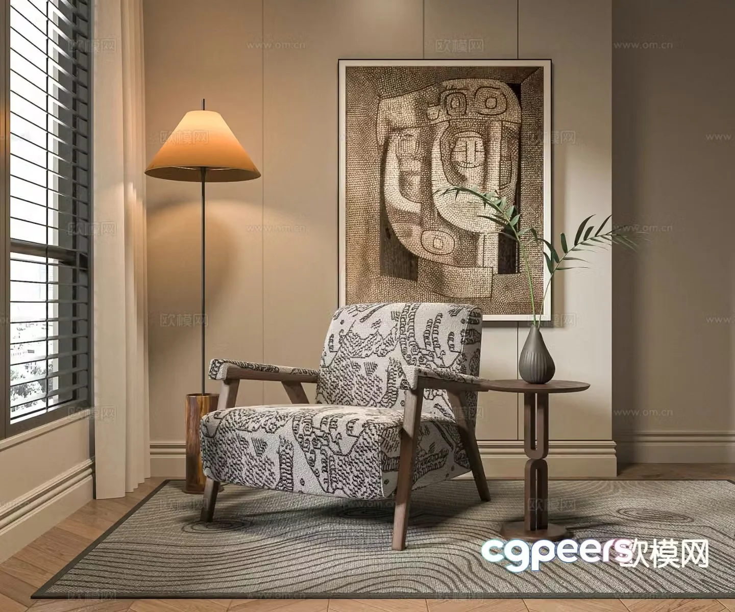 Medieval style leisure chair armchair 3d model