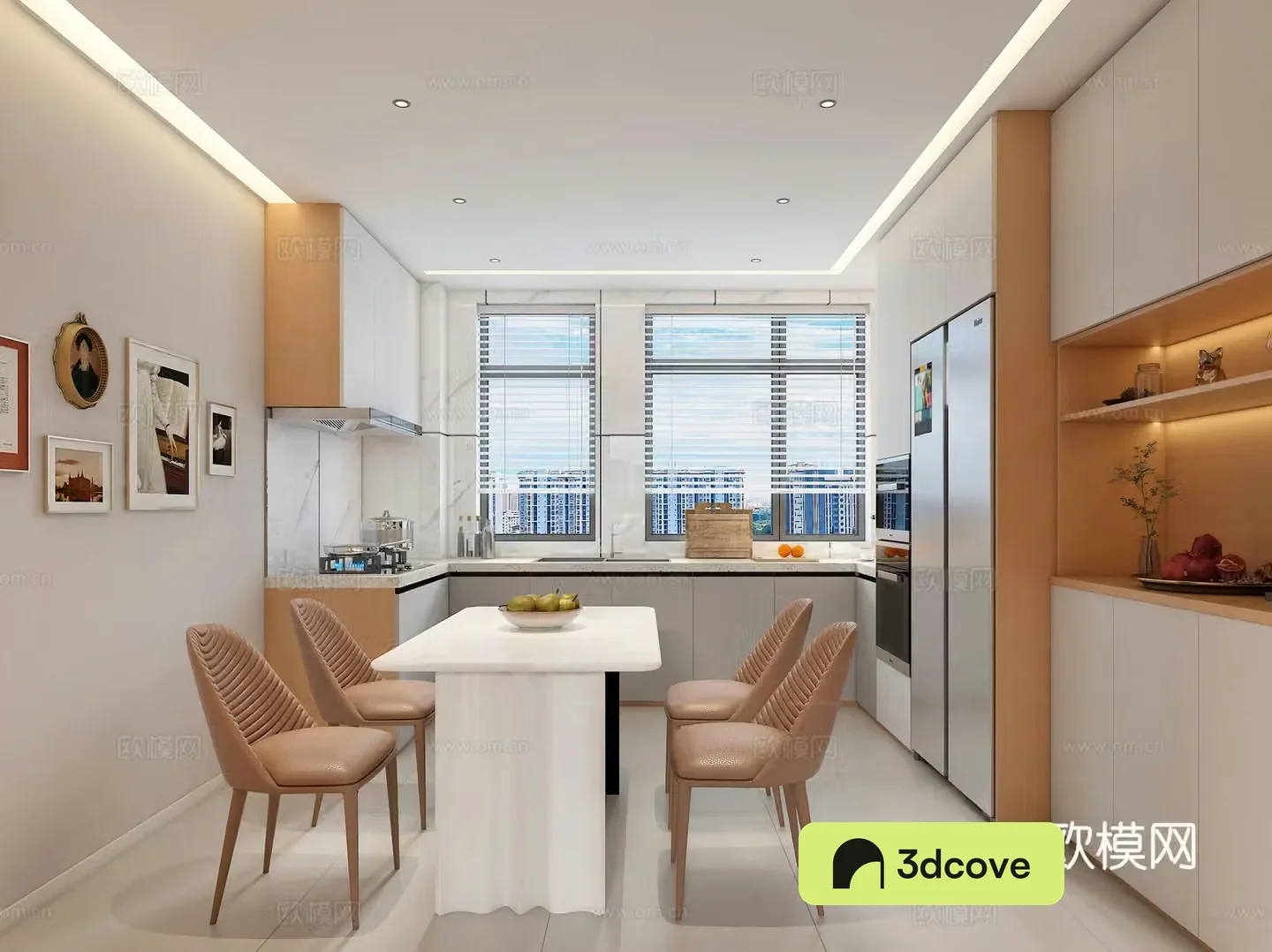 Modern restaurant Open kitchen Western kitchen Nordic restaurant Simple modern living restaurant Wine cabinet