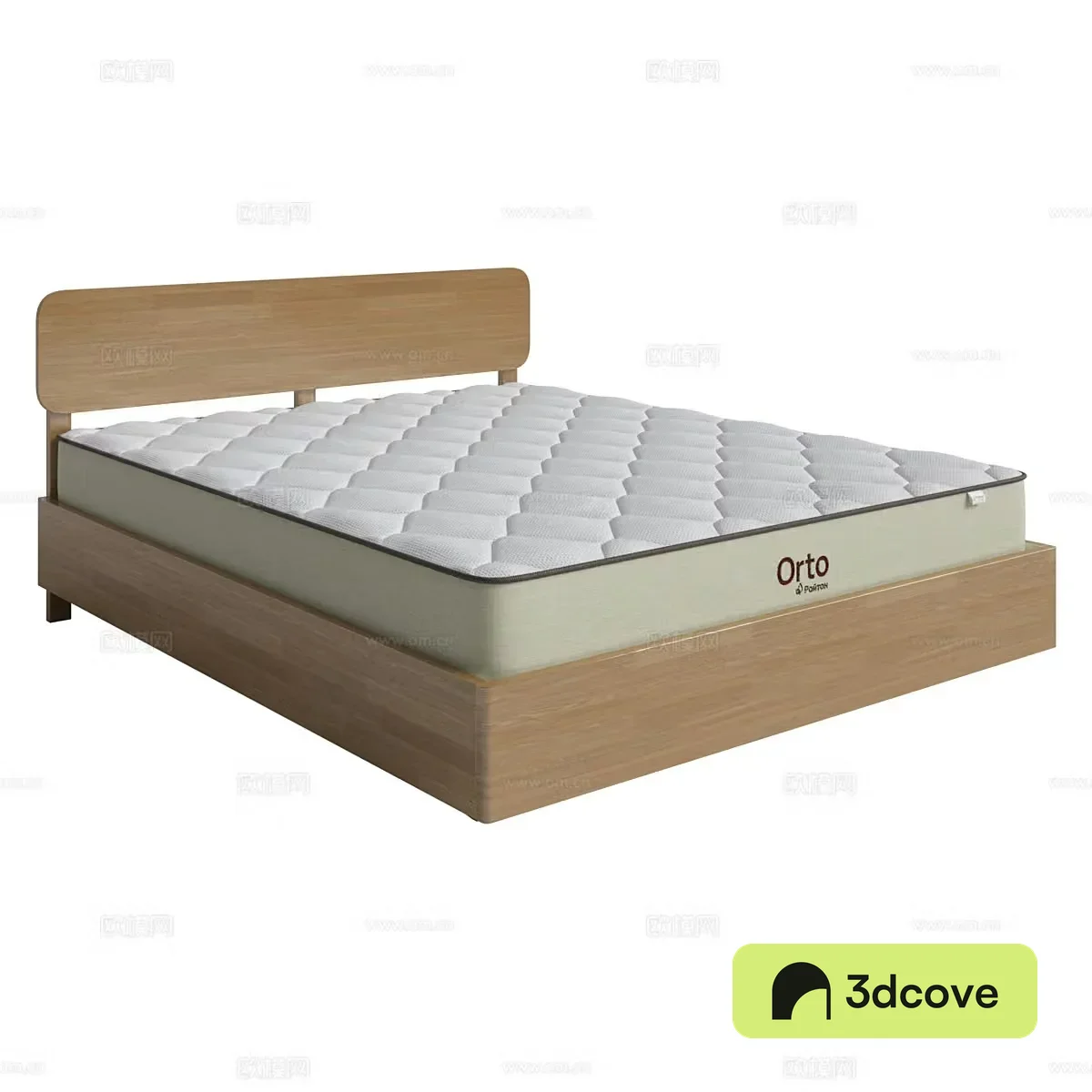 Nordic simple double bed simple bed bedroom bed pillow