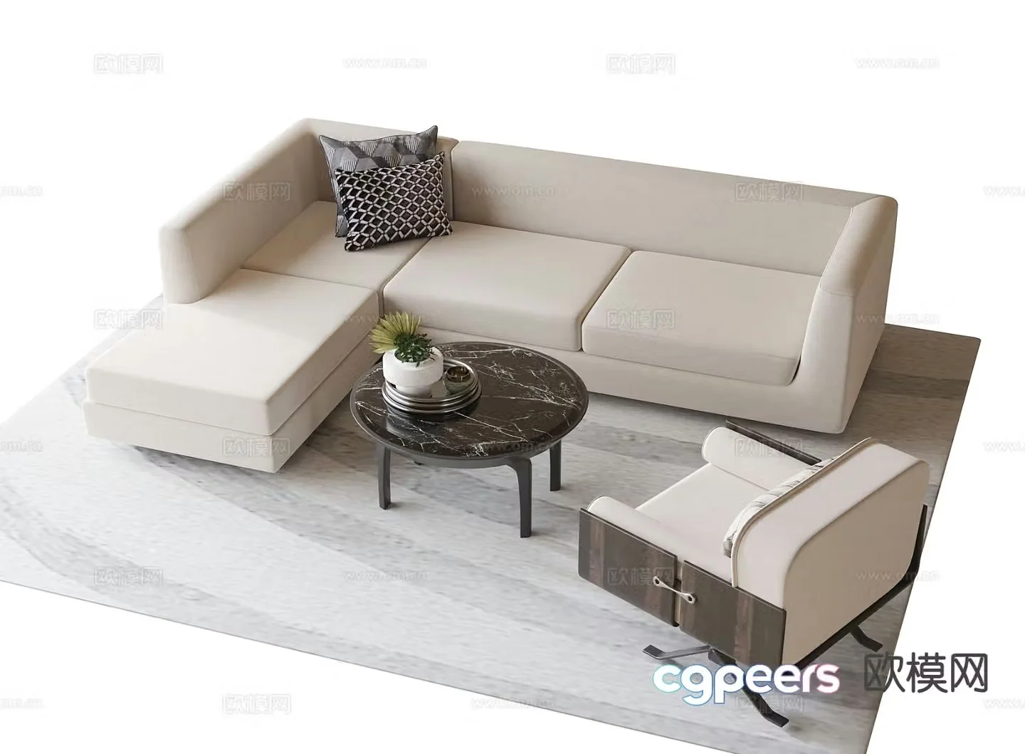 Modern modular sofa corner sofa 3d model