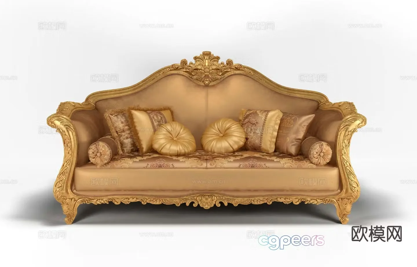 European style double sofa 3d model