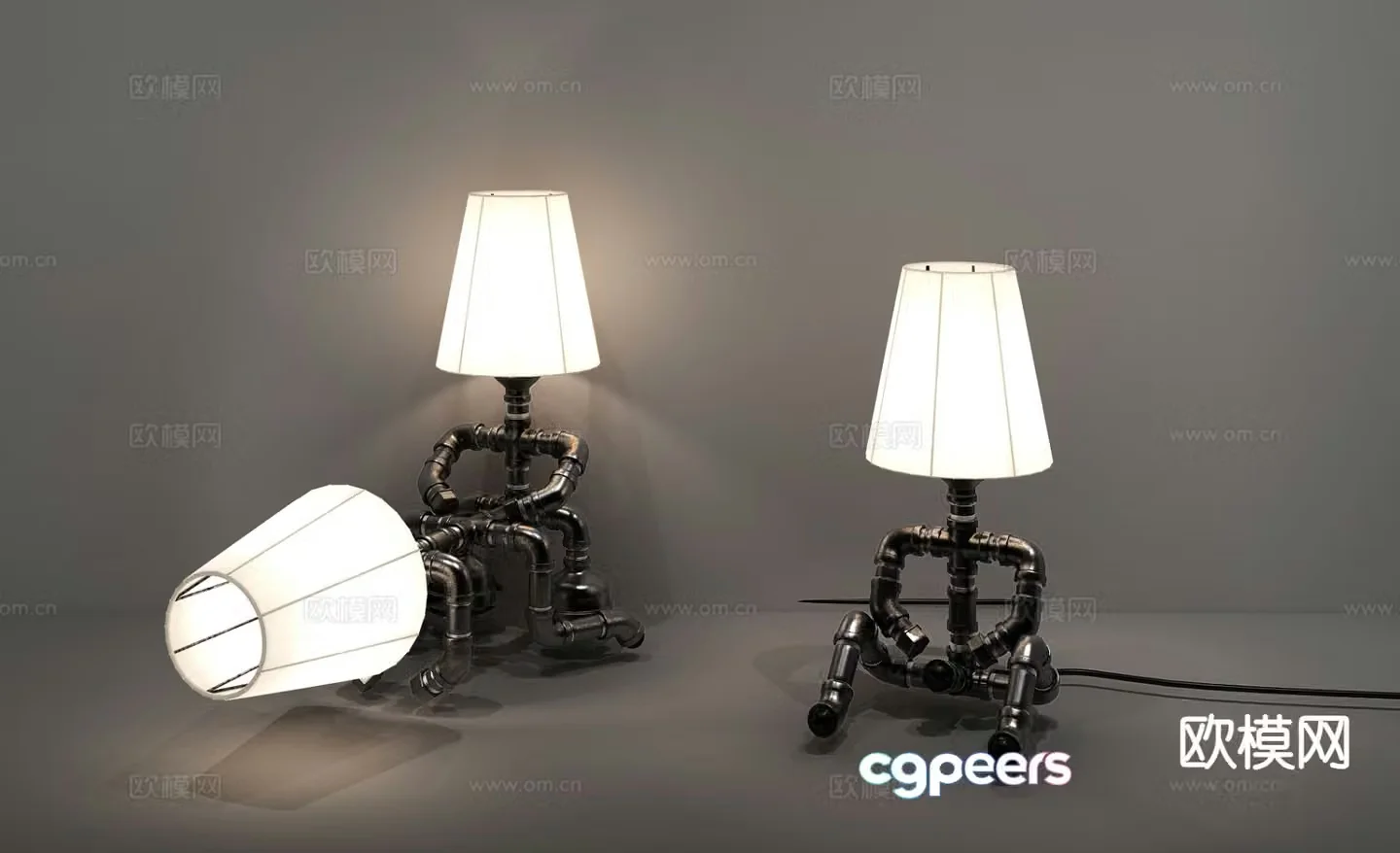 Industrial style desk lamp creative desk lamp 3d model