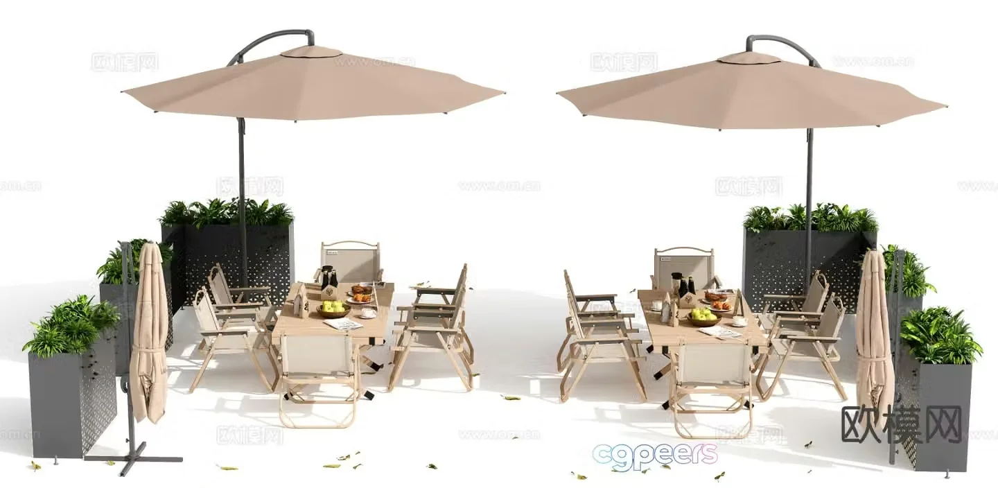 Outdoor tables and chairs camping tables and chairs 3d model