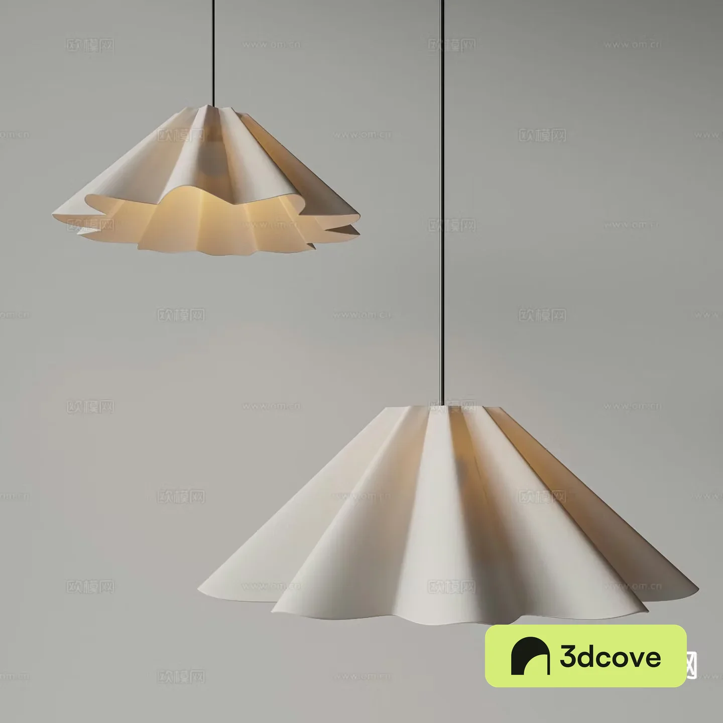 Middle-aged chandeliers folded edge chandeliers 3D model