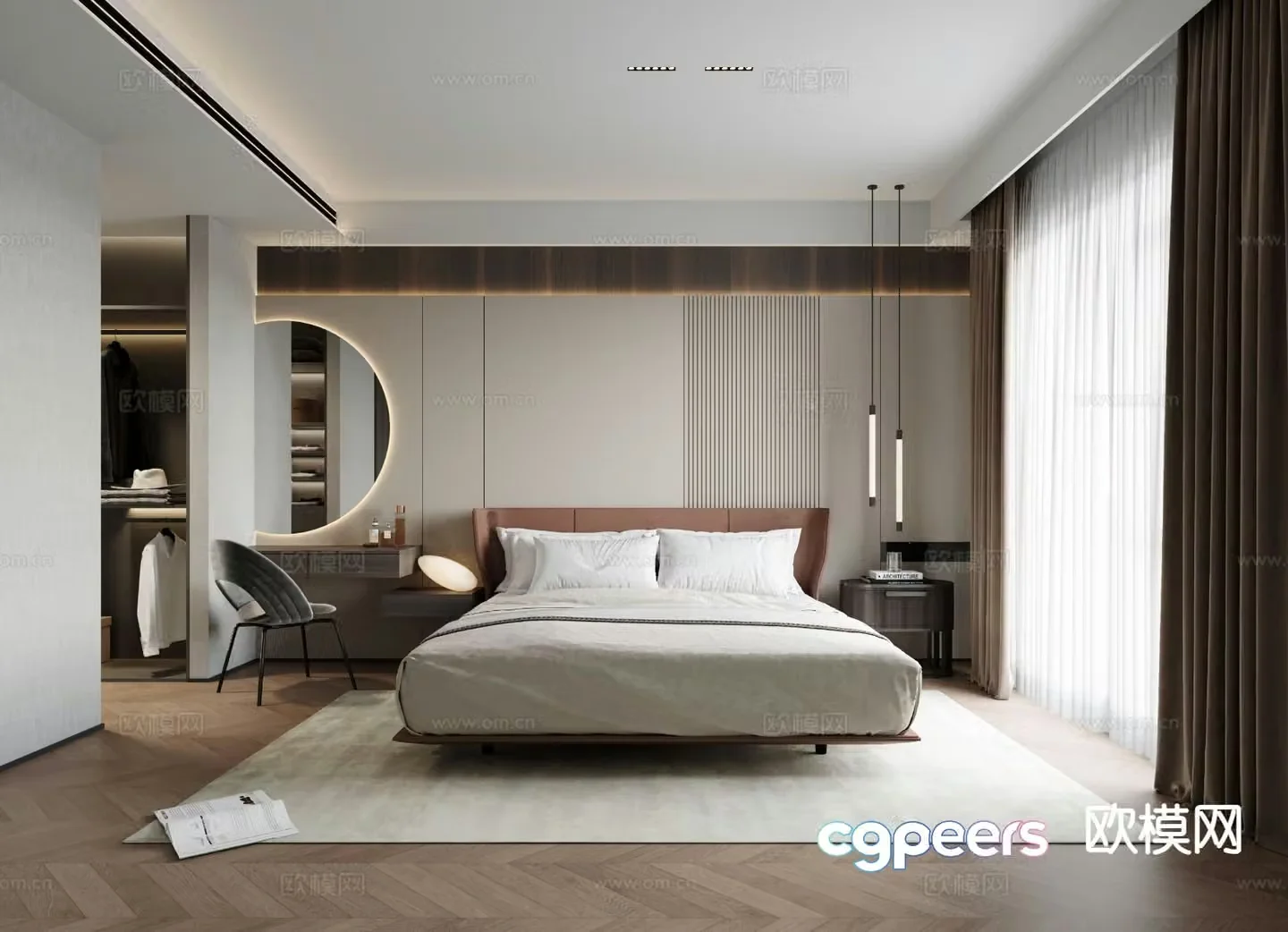 Modern bedroom master bedroom 3d model