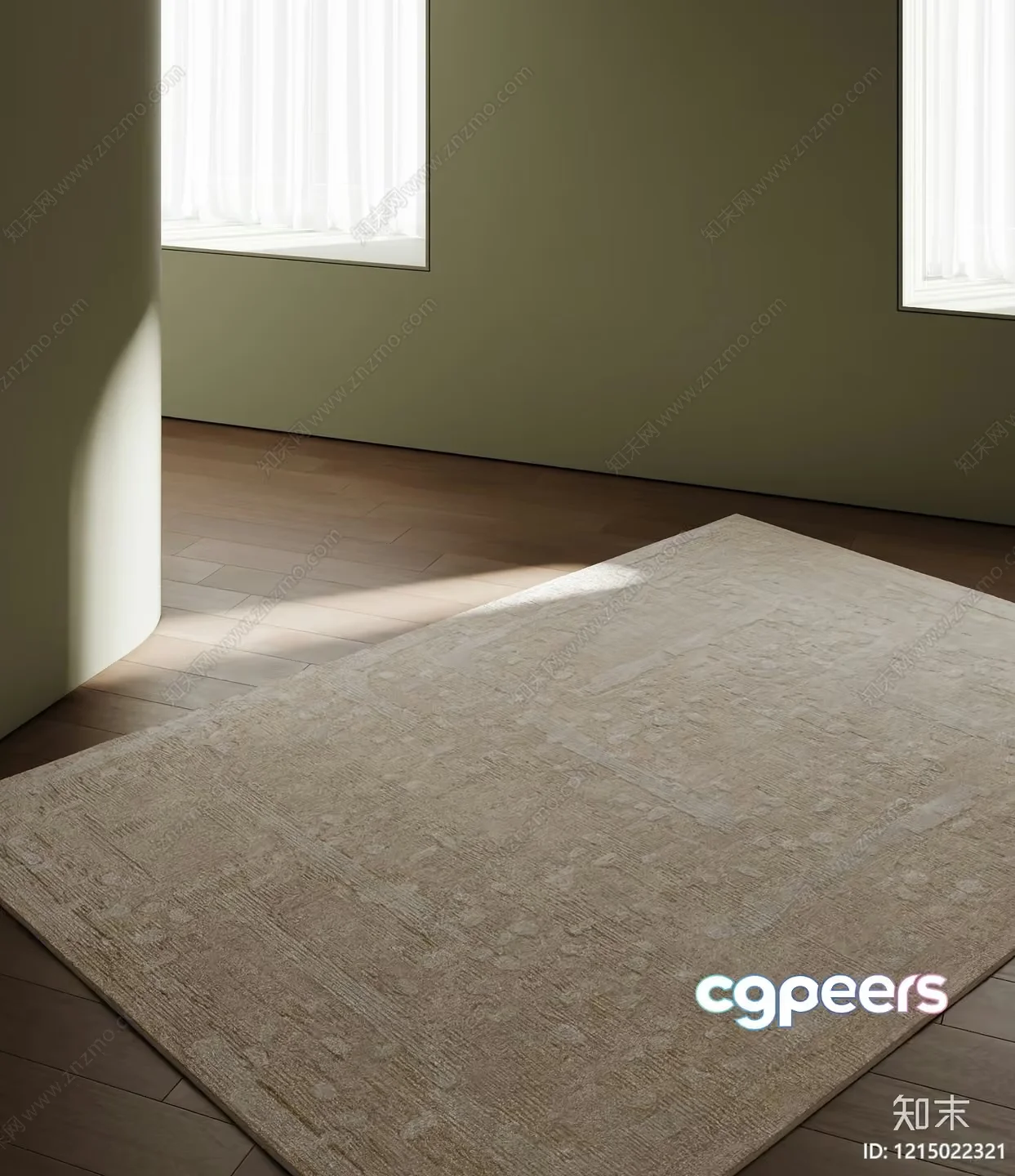 A Beige Rug In A Room 3D Model – 7620 – VRAY Render
