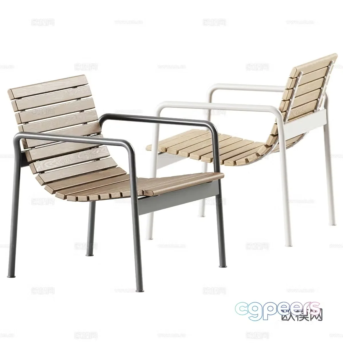 Modern Italian minimalist stainless steel armchair 3d model