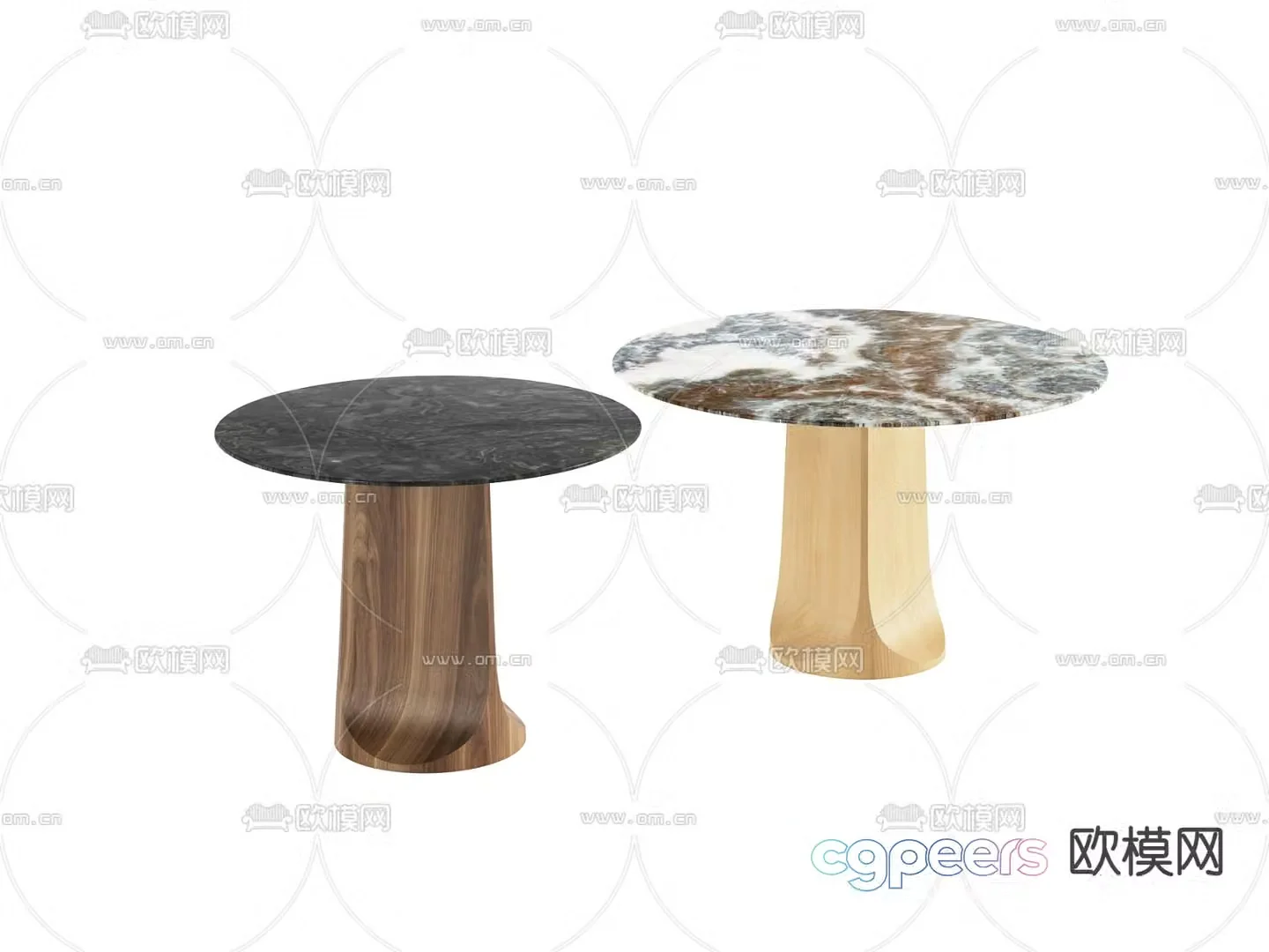 Round dining table dining table 3d model