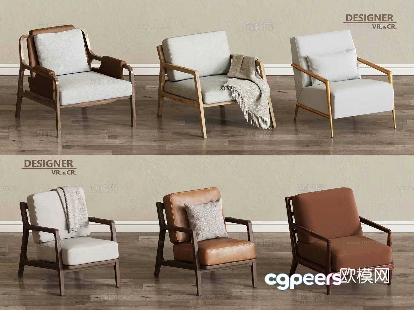 Modern single sofa chair armchair leisure chair 3d model