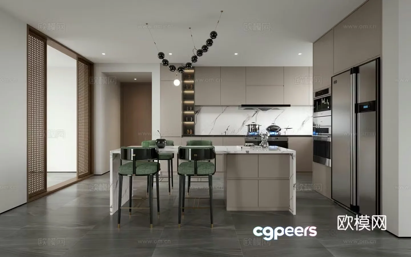 Open kitchen 3d model
