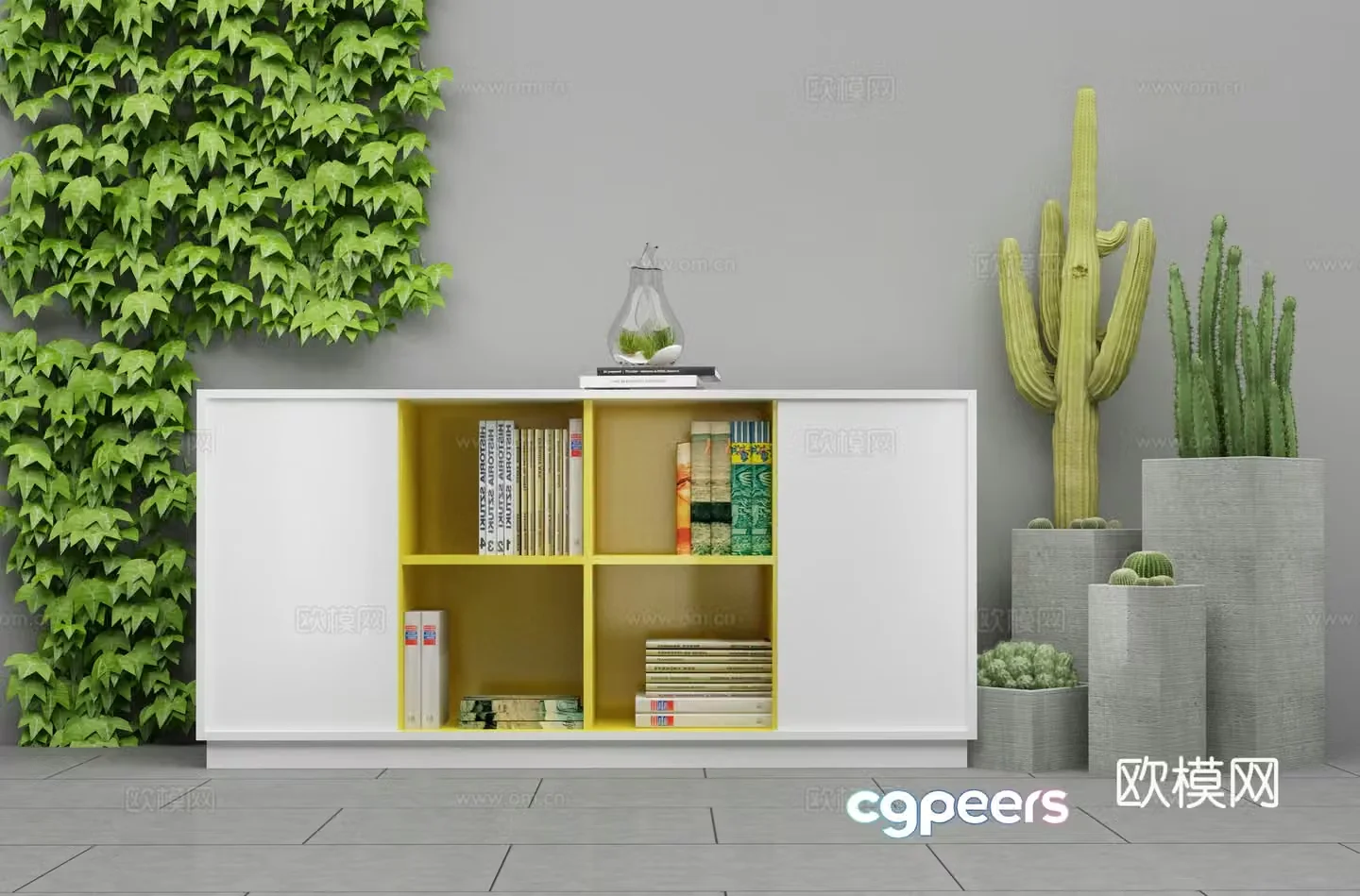 Modern decorative cabinet combination 3D model