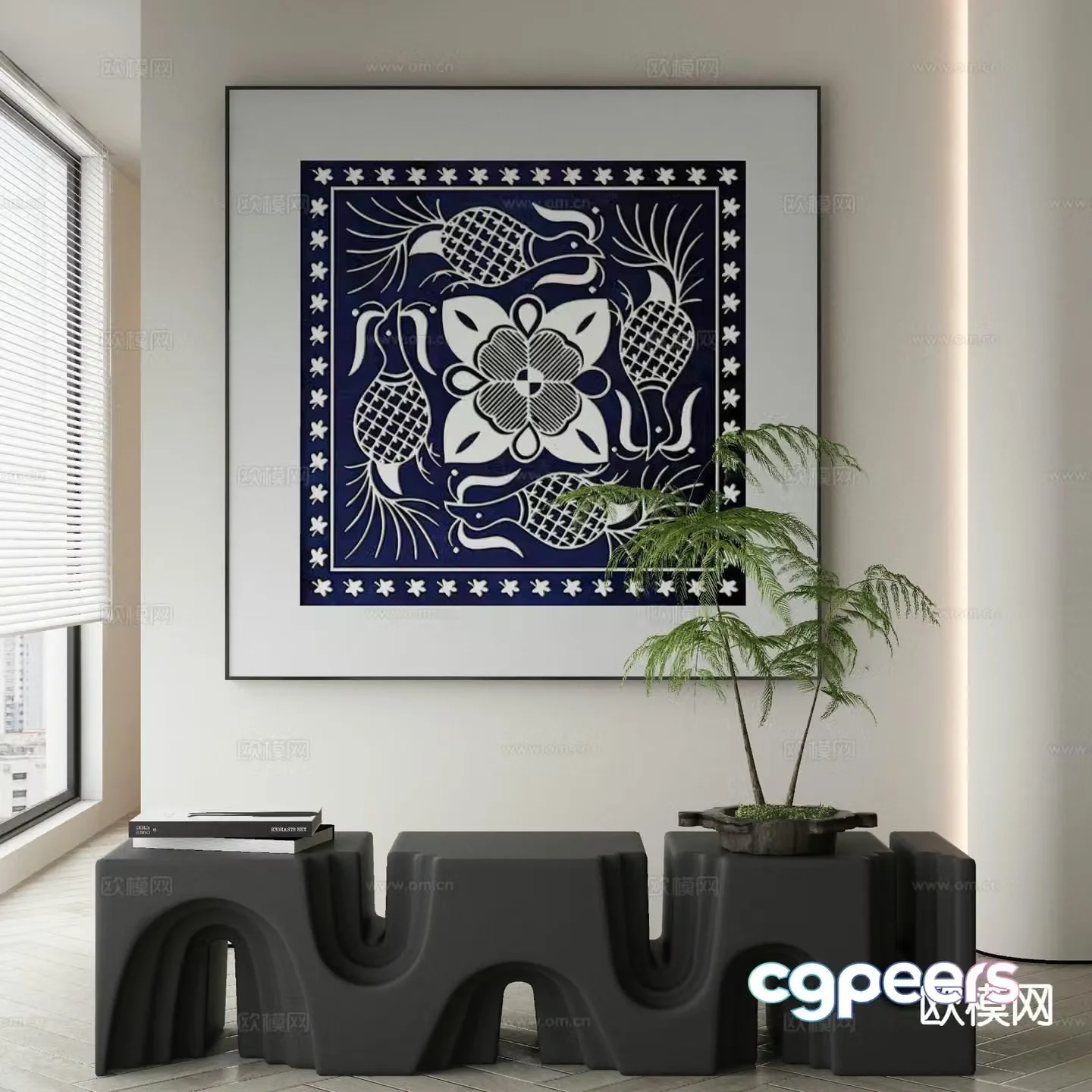 Modern art painting decorative painting 3d model
