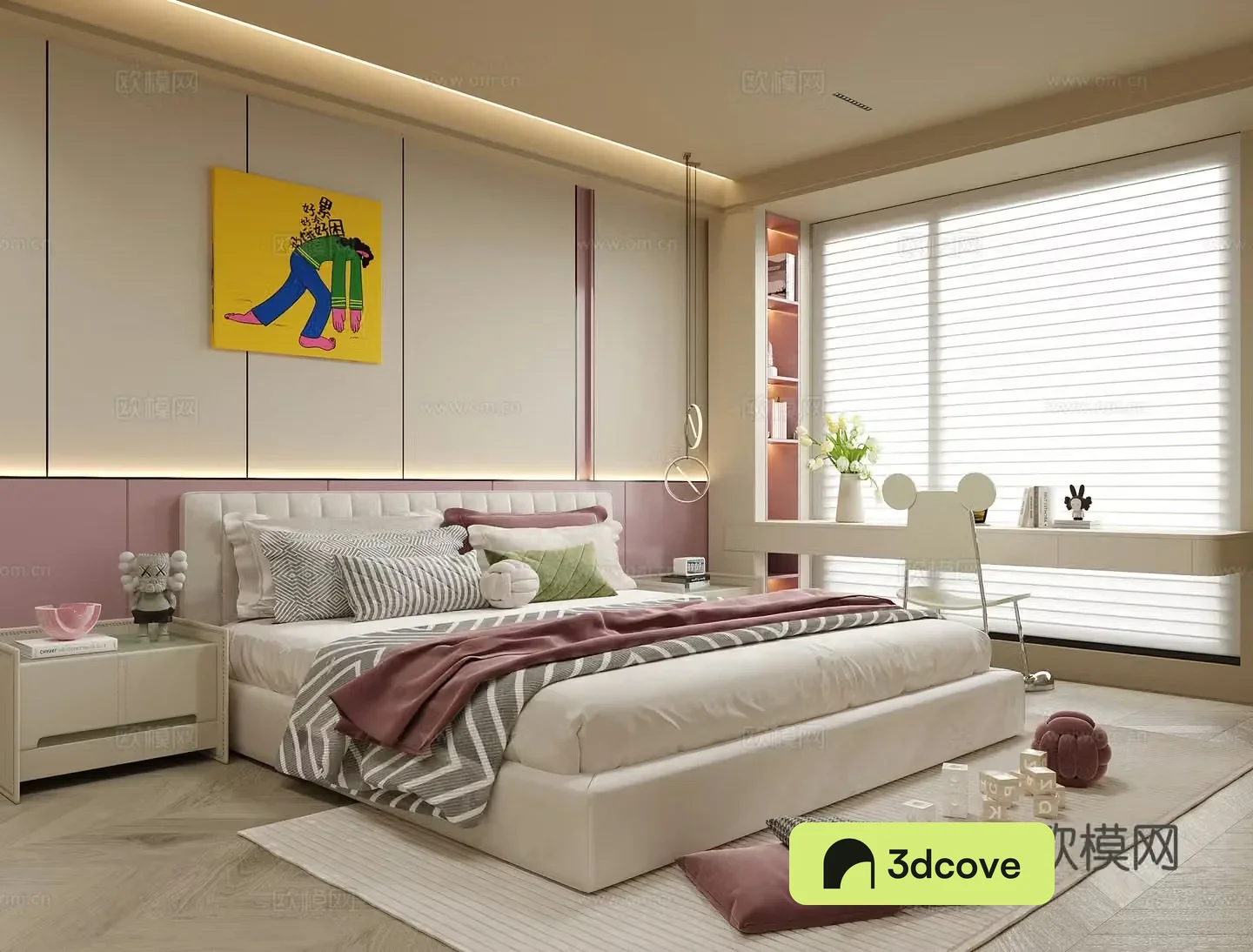 Modern girl room daughter room children’s bed