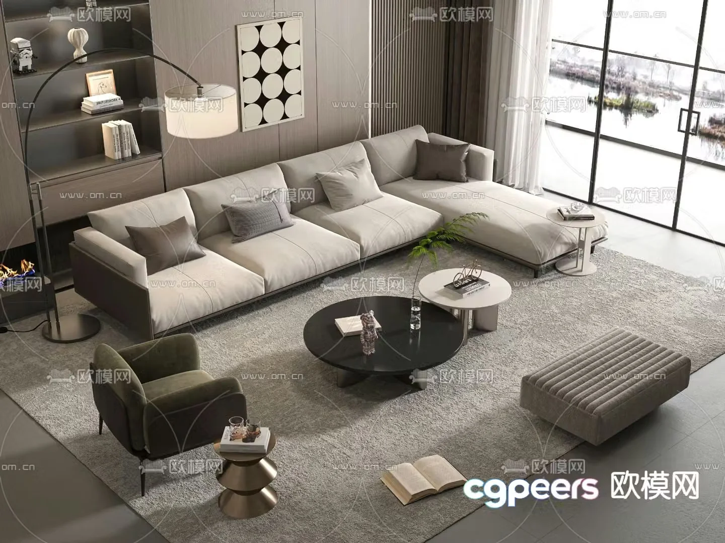 Modern modular sofa corner sofa 3d model
