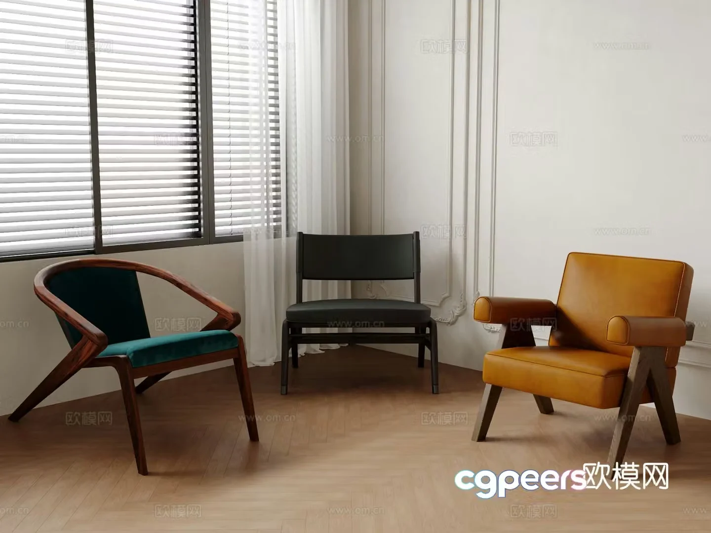 Single chair dining chair sofa chair 3d model