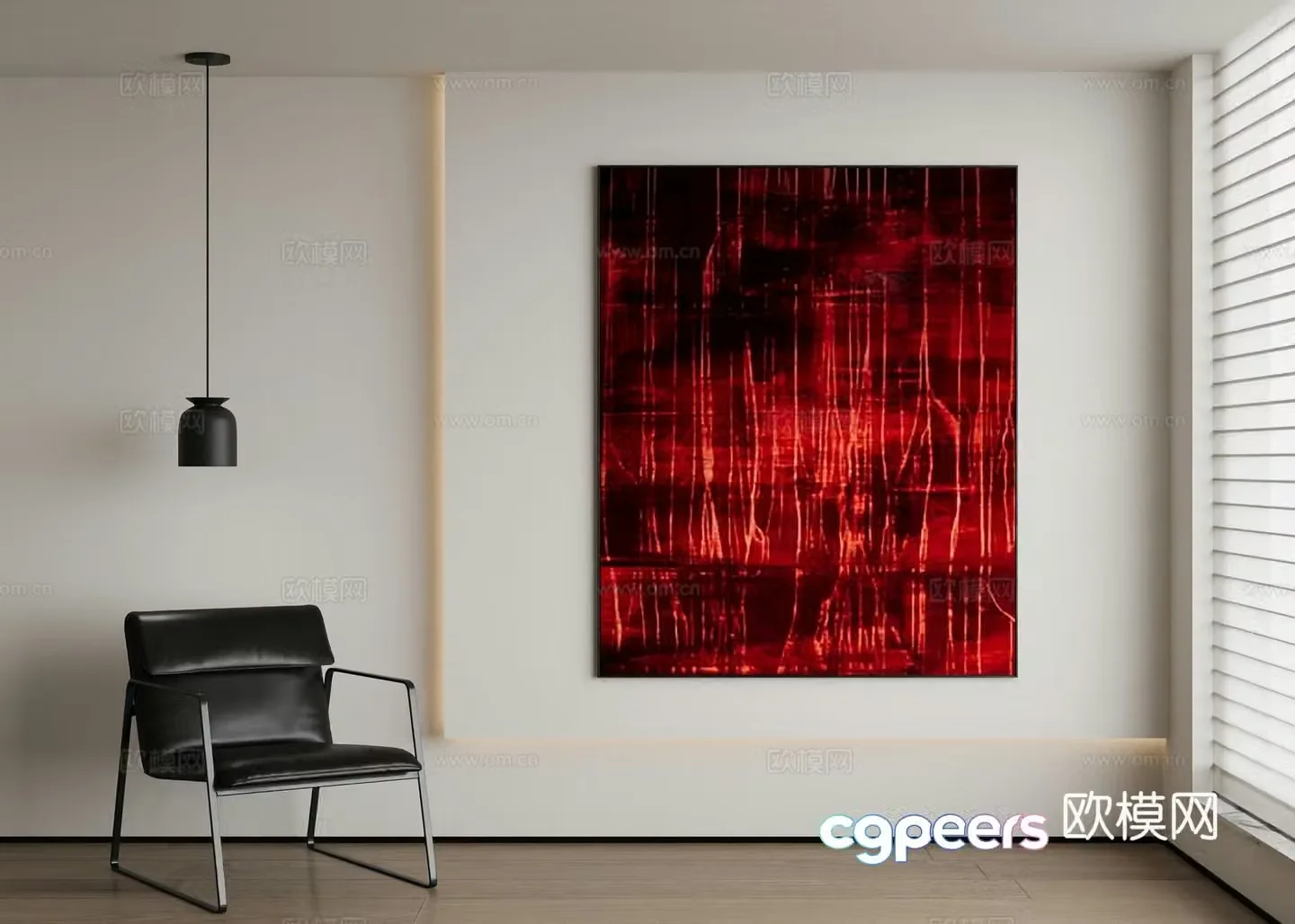 Modern abstract painting decorative painting 3d model