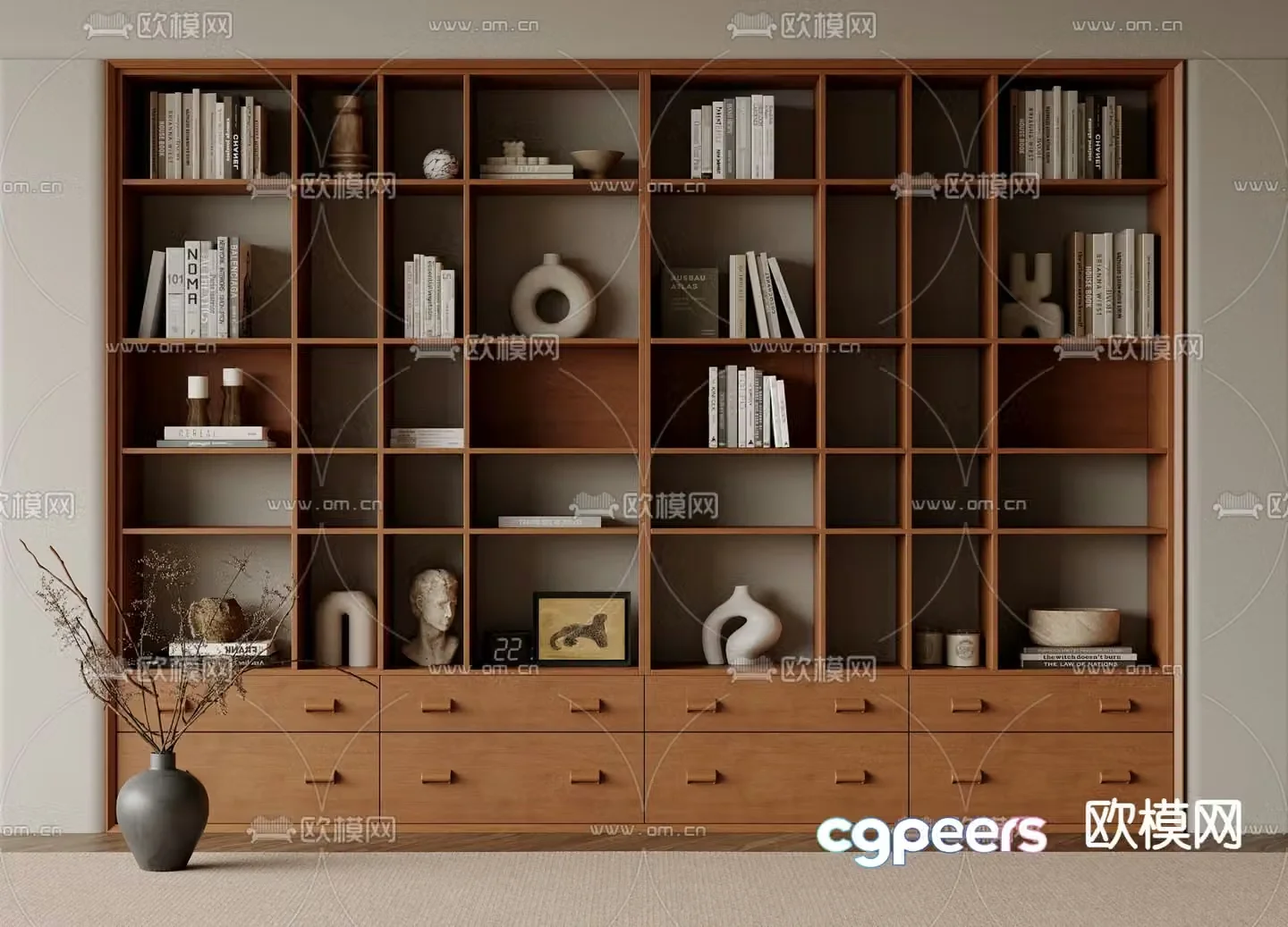 Medieval style bookcase bookshelf 3d model