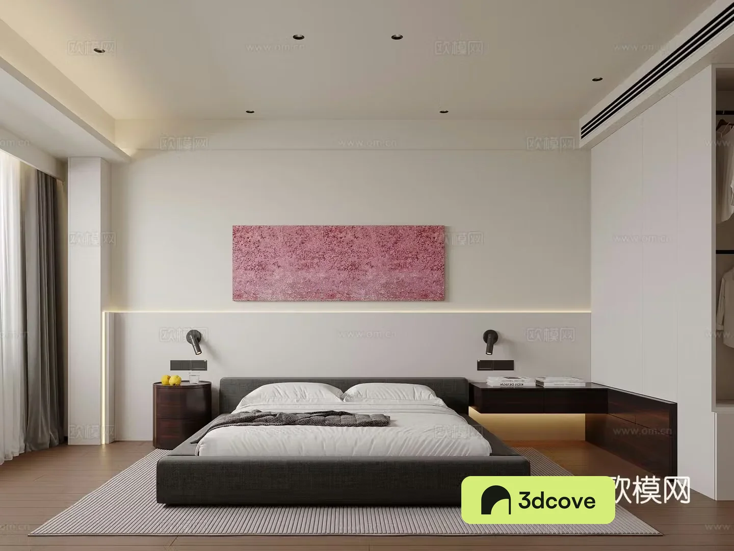 Modern minimalist bedroom cloakroom