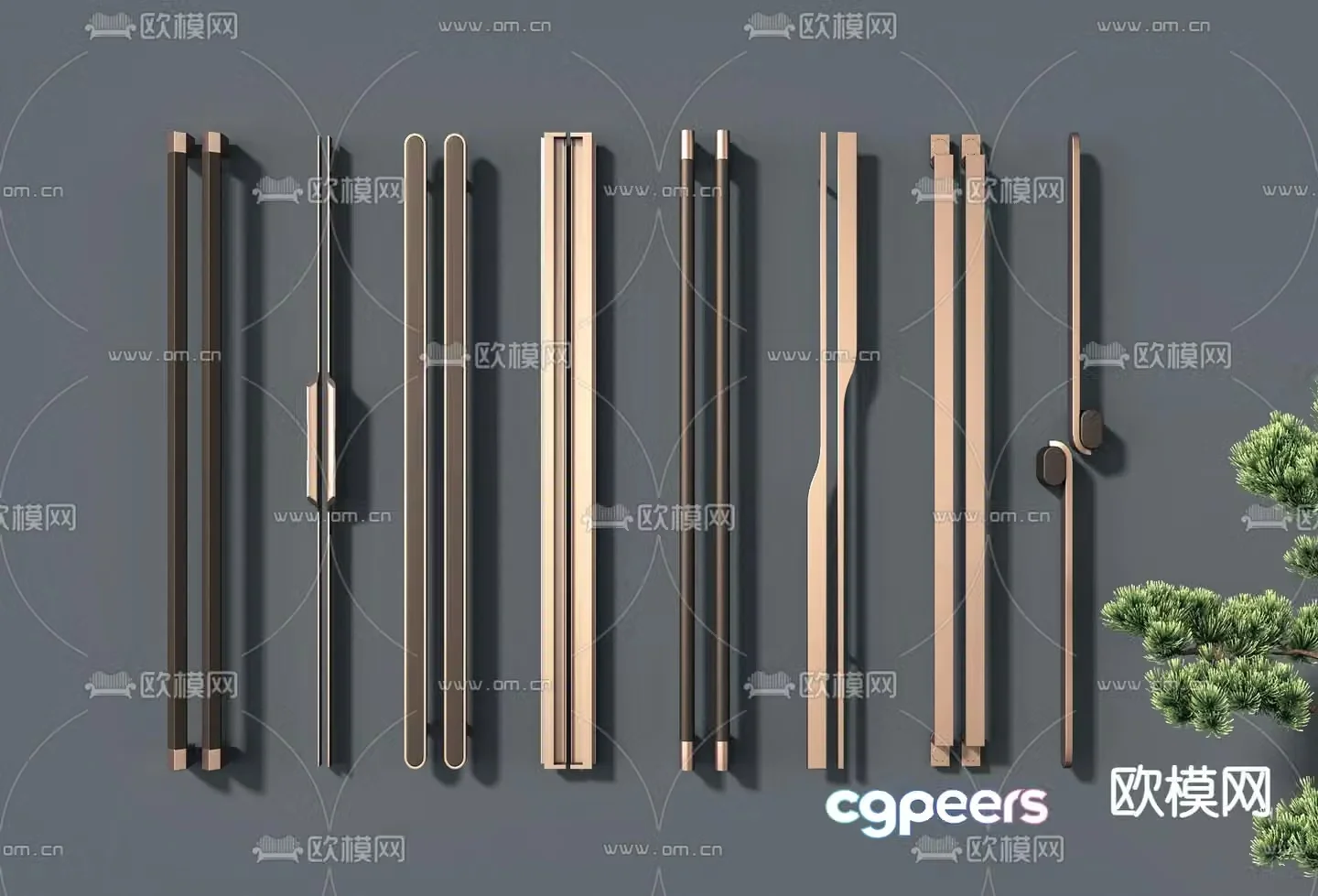 Door handle cabinet door handle 3D model