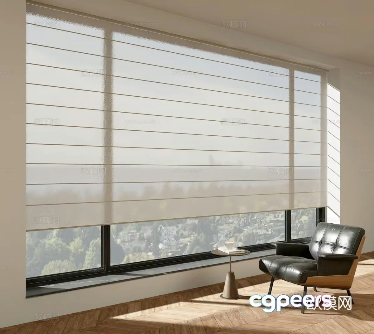 Shangri -Lalan curtain Closs curtain rolling curtain Dream curtain 3D model