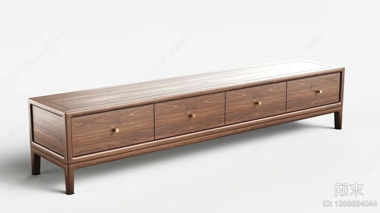 Mid-Century Modern Wooden Dresser 3D Model – 13734 – VRAY Render